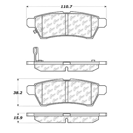 Centric Parts Posi-Quiet Ext. Wear Pad, 106.11000 106.11000